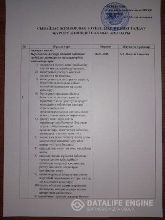 Сыбайлас жемқорлық тәуекелдеріне ішкі талдау жүргізу жөніндегі жұмыс жоспары