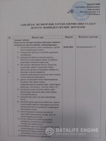 Жұмыс жоспары